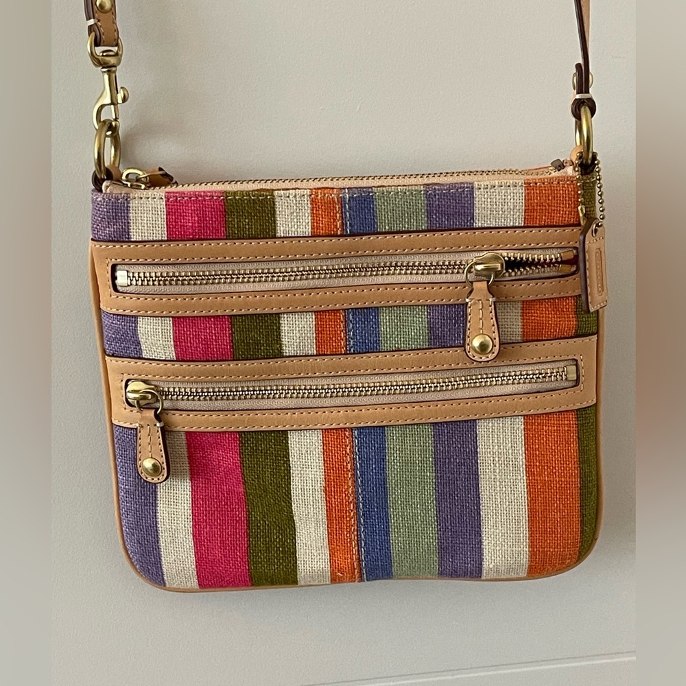 Coach Stripe cross body bag